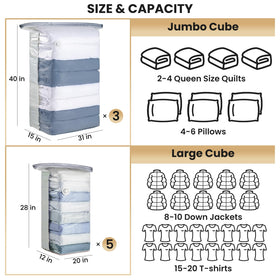 TAILI medium vacuum storage bags organized for clothing storage