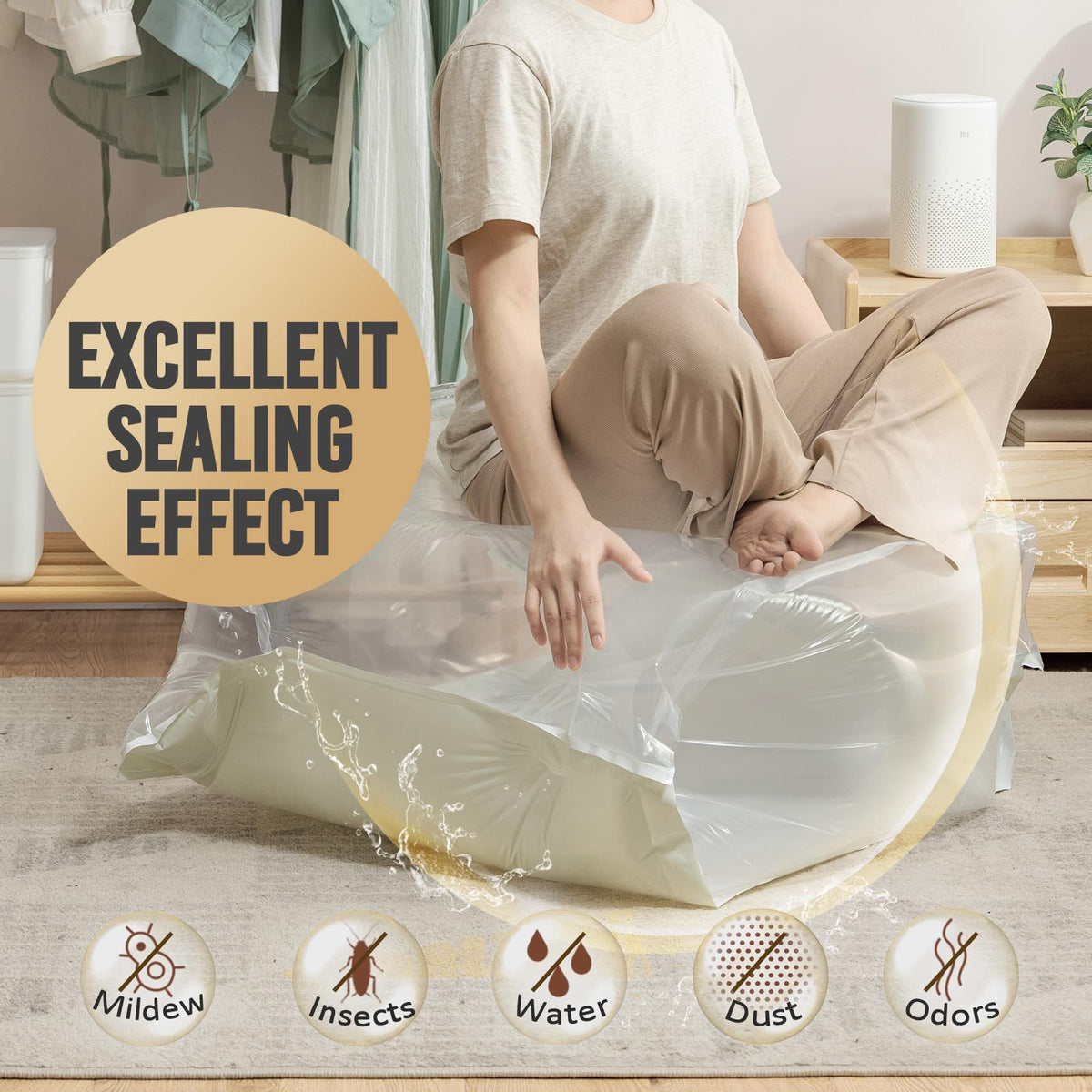 TAILI bags loaded into a suitcase to show mobile packing benefits