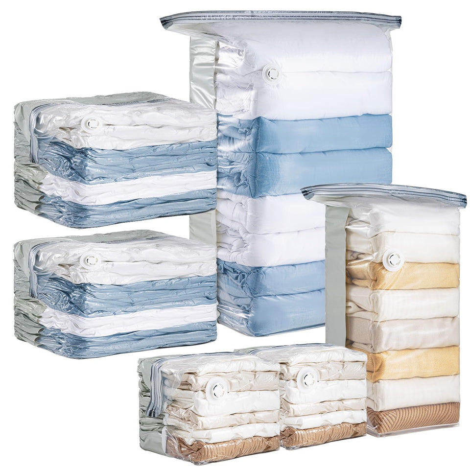 TAILINK 6-pack vacuum storage bags for jumbo and medium sizes save closet space.