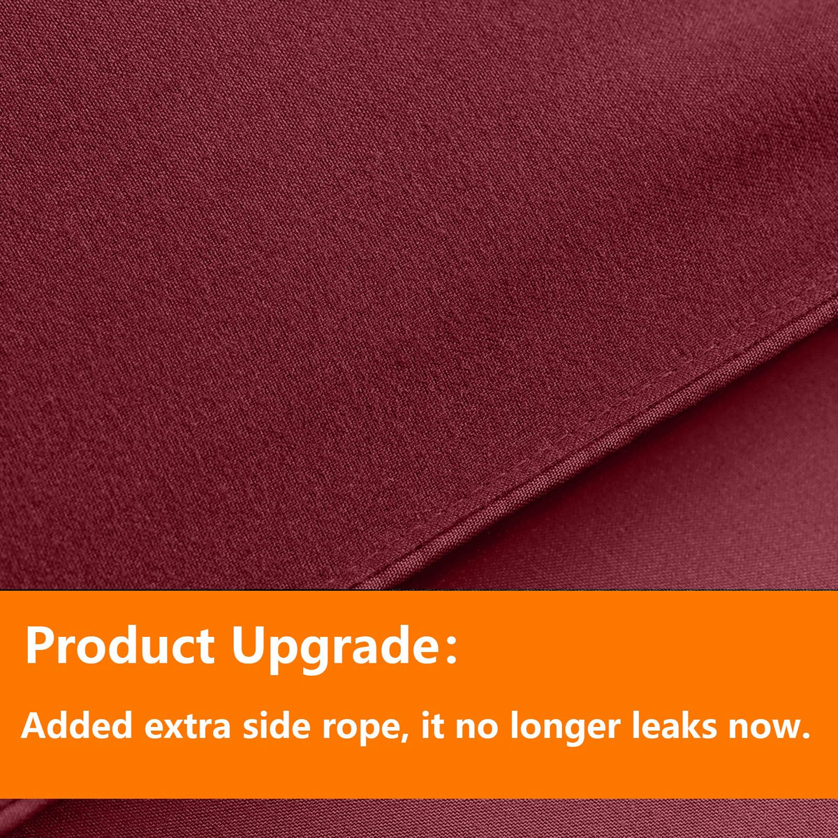 TAIMIT Burgandy fitted sheet shows deep pockets for secure, snug fit.