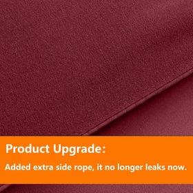 TAIMIT Burgandy fitted sheet shows deep pockets for secure, snug fit.