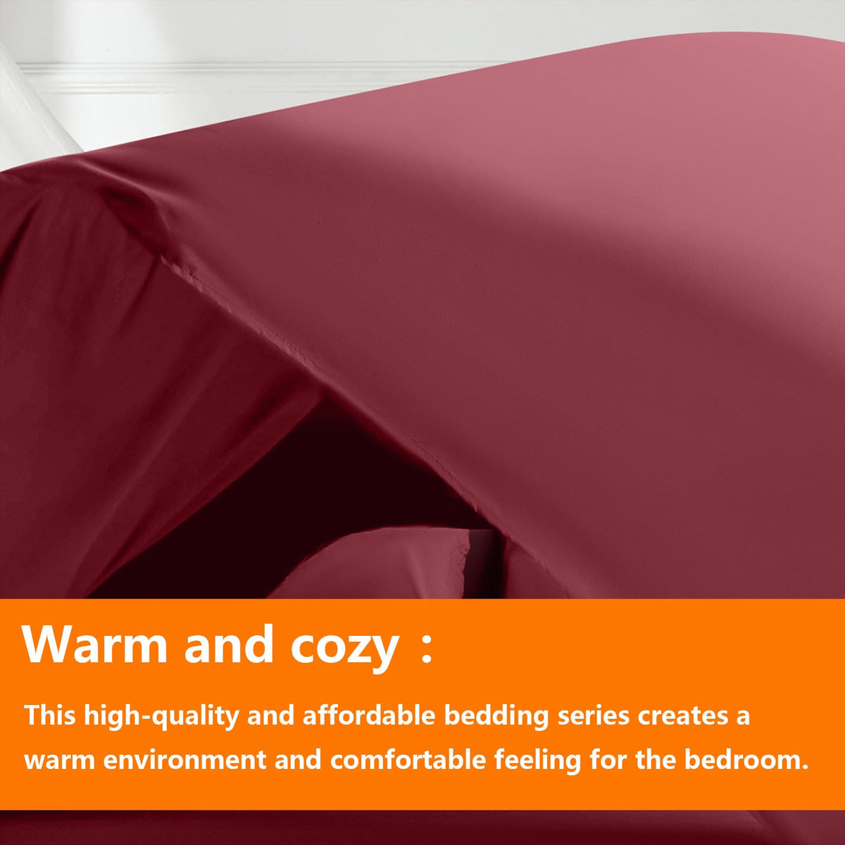 TAIMIT Burgandy flat sheet highlights smooth, breathable weave for cool, clean sleep.
