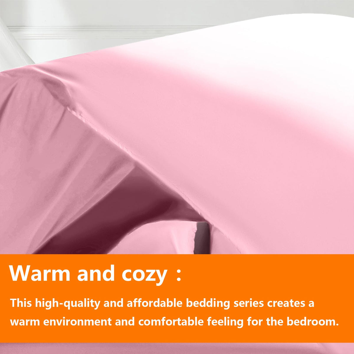 TAIMIT pink twin flat sheet; smooth, breathable surface for restful nights.