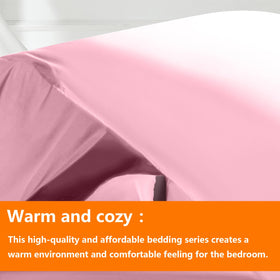TAIMIT pink twin flat sheet; smooth, breathable surface for restful nights.
