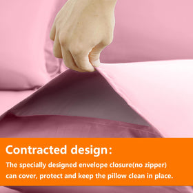 TAIMIT pink twin pillow case; gentle cushion for a comfortable sleep.