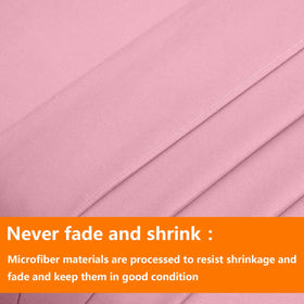 TAIMIT pink twin fabric texture close-up; soft polyester finish and fluffiness.