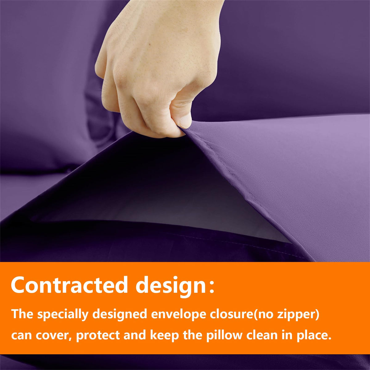 TAIMIT purple twin fitted sheet securely fitted on the mattress.