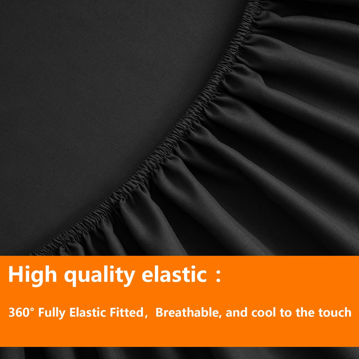 TAIMIT fitted sheet closeup demonstrates deep 14 inch pocket depth