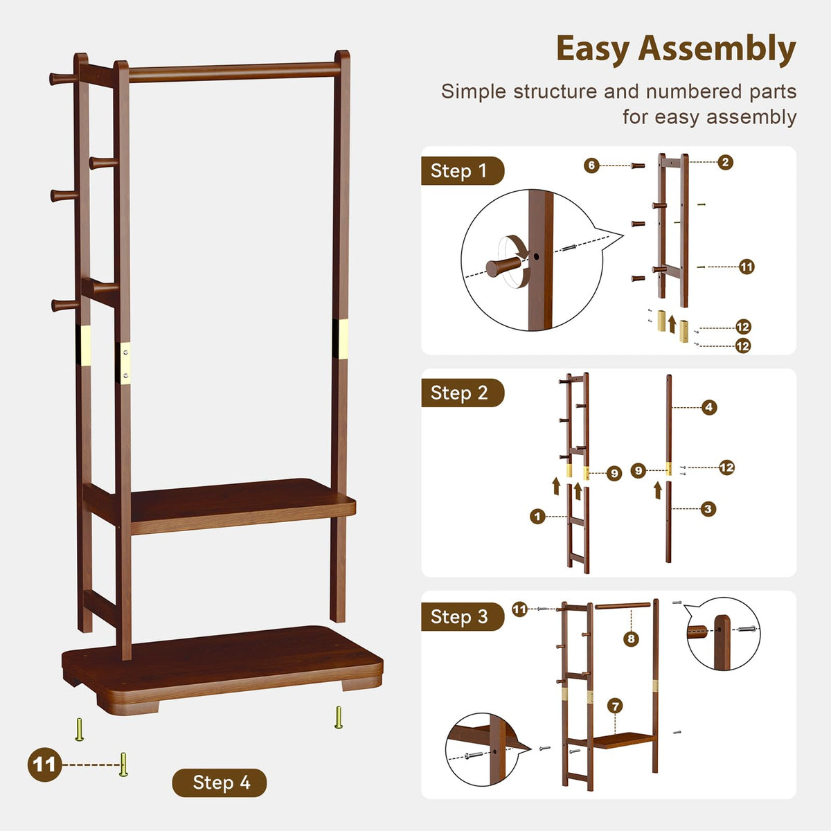 Coat rack in an entryway showcasing organized storage