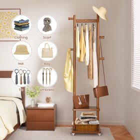 Taitiy coat rack with five hooks for coats and accessories