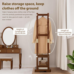 Four non-slip mats on the Taitiy coat rack protect floors