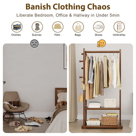 Rounded hooks on Taitiy coat rack prevent fabric damage