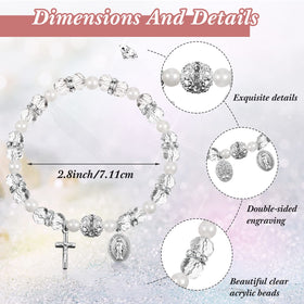 Taiyin rosary bracelet with artificial pearls for a delicate look