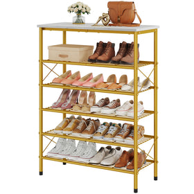 Tajsoon 6-tier shoe rack front view showing spacious storage for multiple shoes