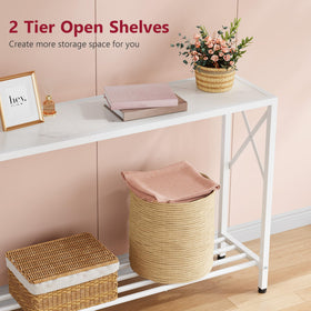 Tajsoon imitation-marble top adds elegant texture to any entryway