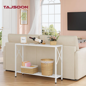 Tajsoon two-tier shelves provide organized display for keys, decor, and mail