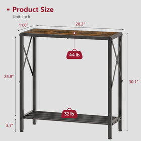 Tajsoon console table two-tier storage maximizes small-space organization.