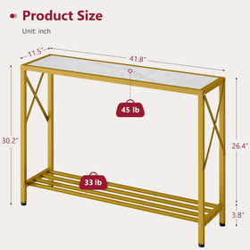 Tajsoon entryway table dimensions 41.8 inches long