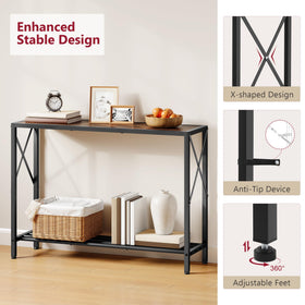 Tajsoon entryway table in industrial style complements modern interiors.