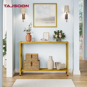 Tajsoon entryway table side view highlighting slim profile