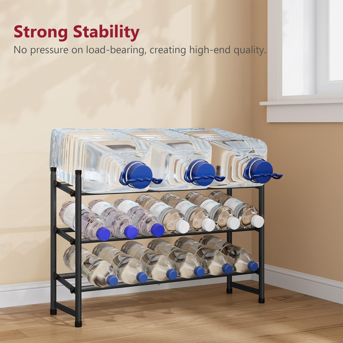 Stackable modular design for Tajsoon shoe rack increases storage capacity.