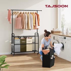 Tajsoon four-basket setup keeps darks and lights neatly separated during laundry day