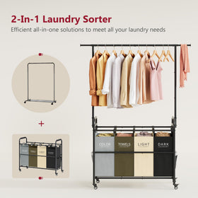 Tajsoon removable laundry bags for easy carry to the laundry room