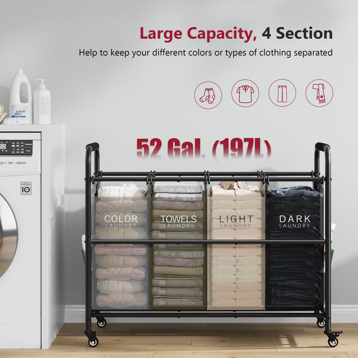 Tajsoon removable bags for easy transfer to the laundry