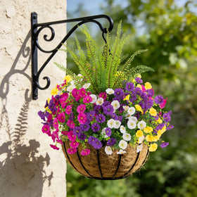 TakeArt garden yard setup with faux flowers ideal for porches and yards.