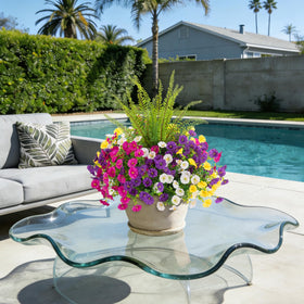 TakeArt sunlit outdoor arrangement demonstrates UV-resistant blooms for durable outdoor appeal.