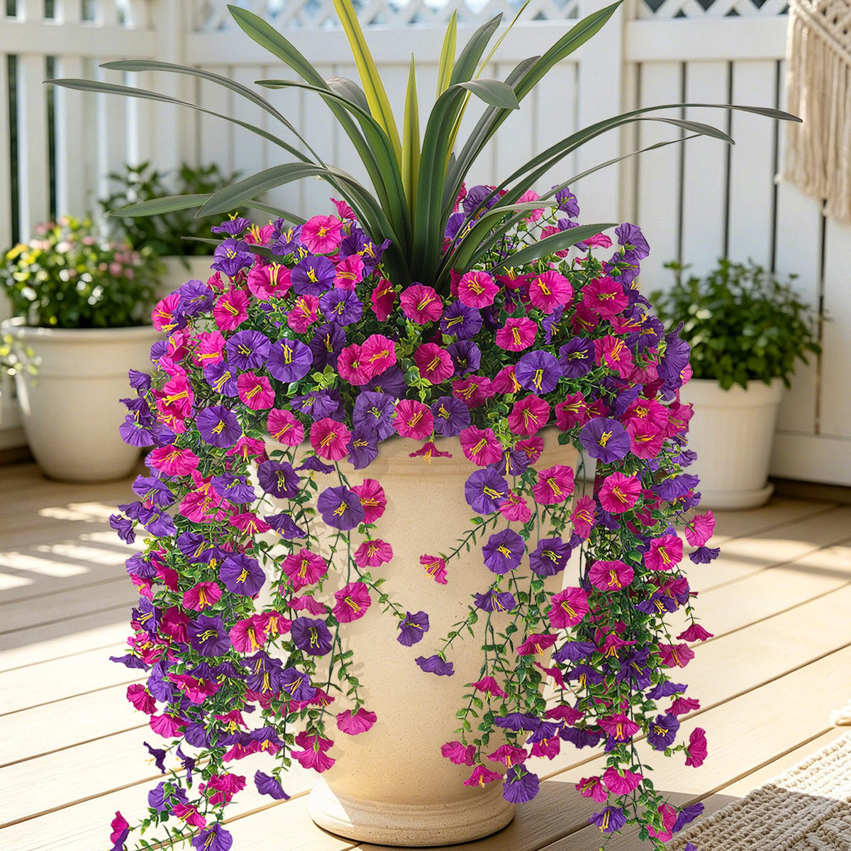 TakeArt morning glory bundles with 25.6-inch blooms for outdoor display.