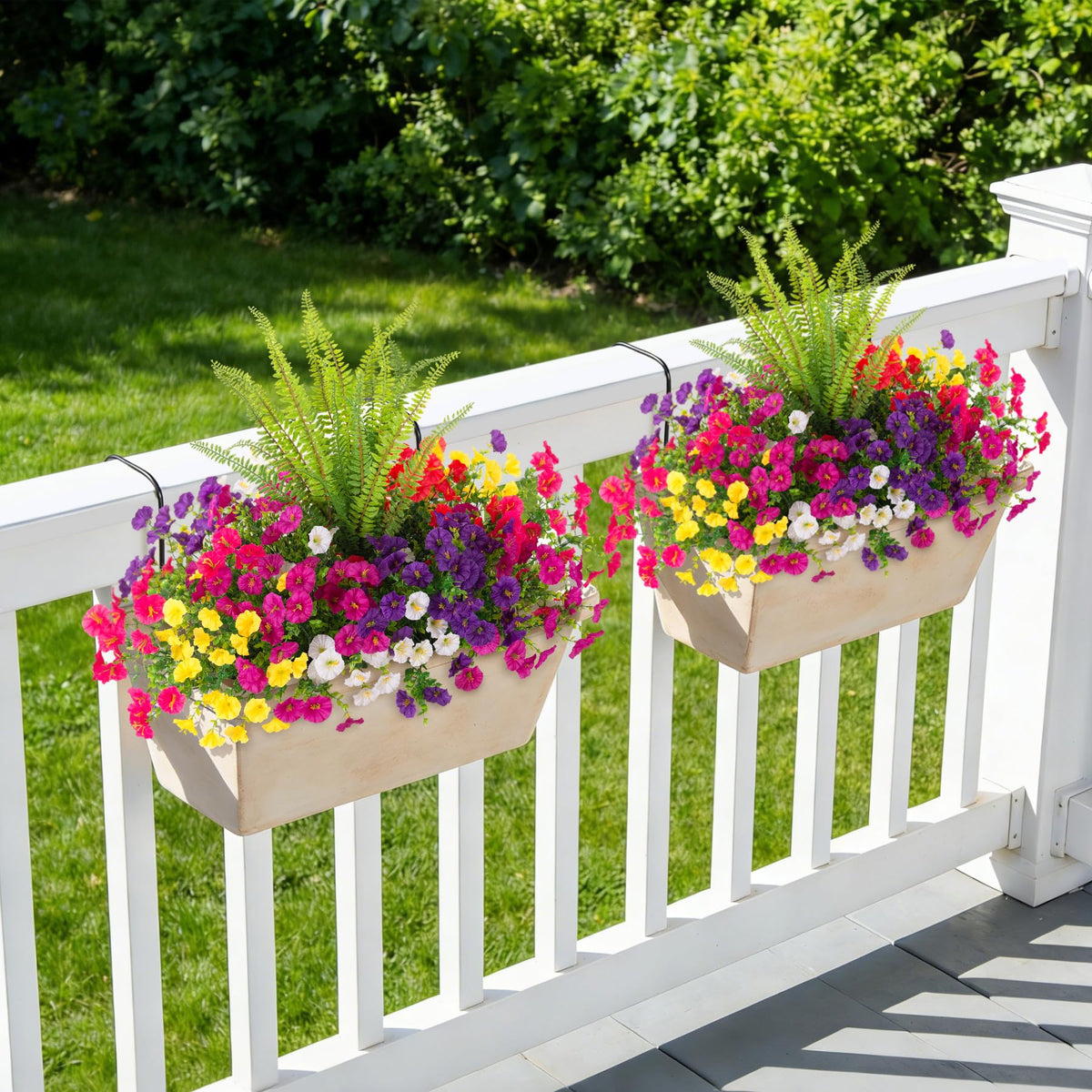 TakeArt UV-resistant faux flowers stay bright in sun-ready yard and patio displays.