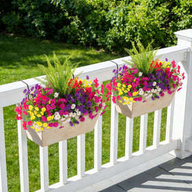 TakeArt UV-resistant faux flowers stay bright in sun-ready yard and patio displays.