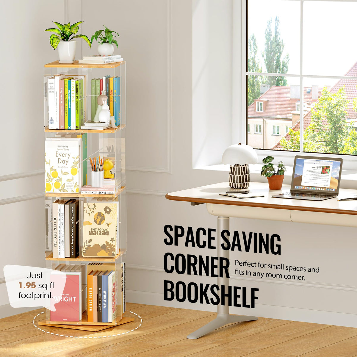 TakeKit corner space-saving design fits tight rooms while maximizing vertical storage.