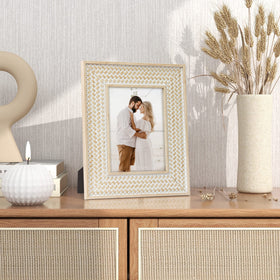 Takfot rattan pattern detail adds warm texture to decor.
