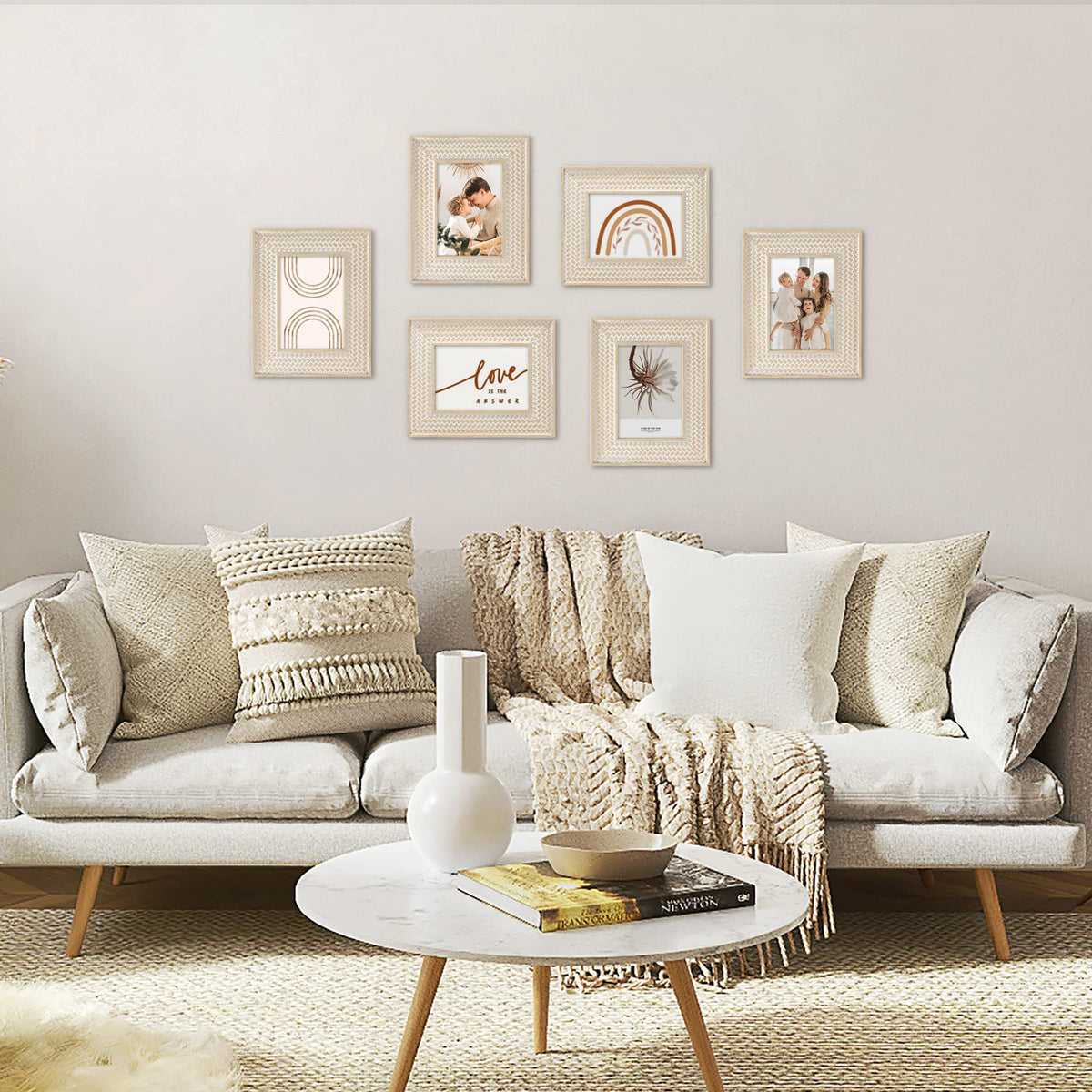 Takfot frame offers vertical or horizontal wall mounting and tabletop display.