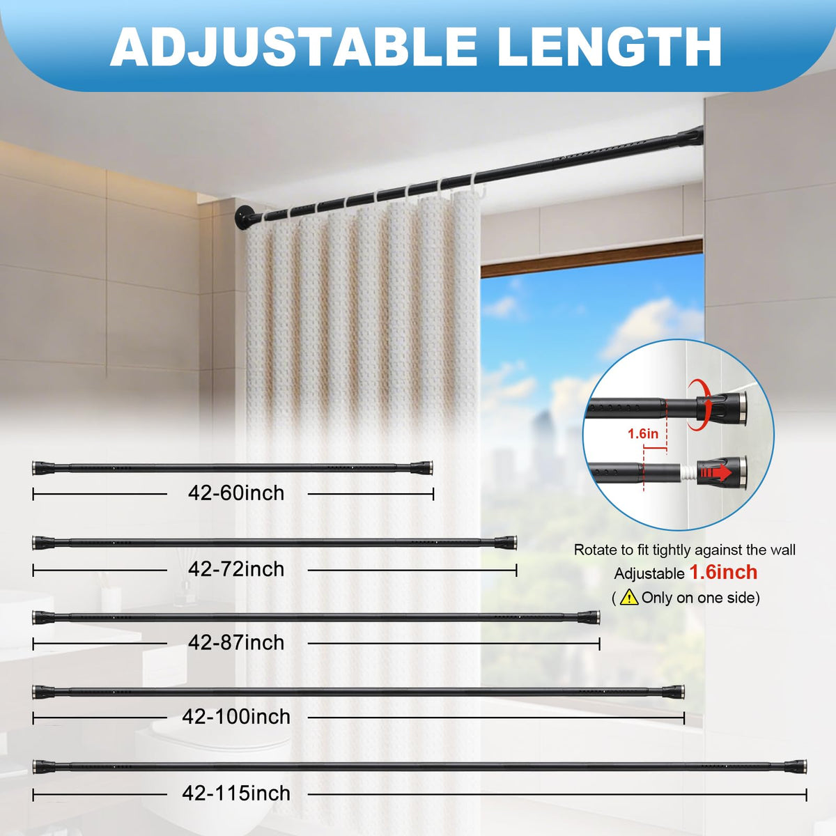 TALITARE tension rod easy install with step-by-step guidance.