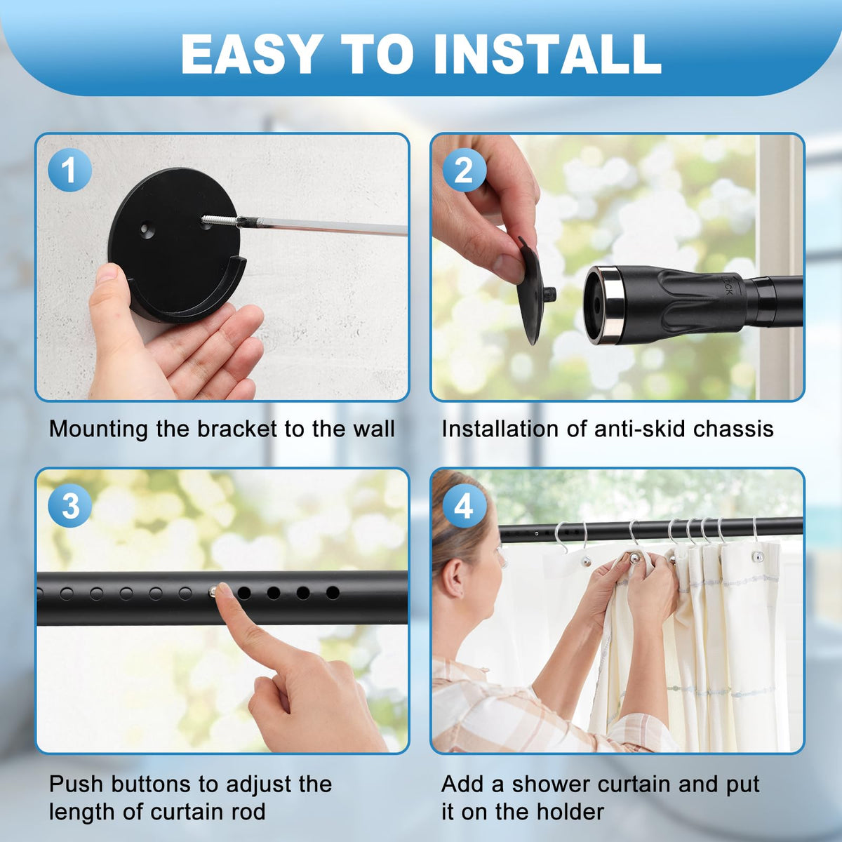 TALITARE tension rod with easy mounting options for secure placement.
