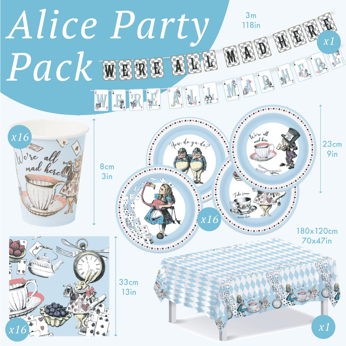Talking Tables Alice in Wonderland napkins bringing color and convenience to celebrations