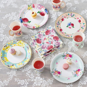 Talking Tables pastel floral design elevates garden or indoor parties.