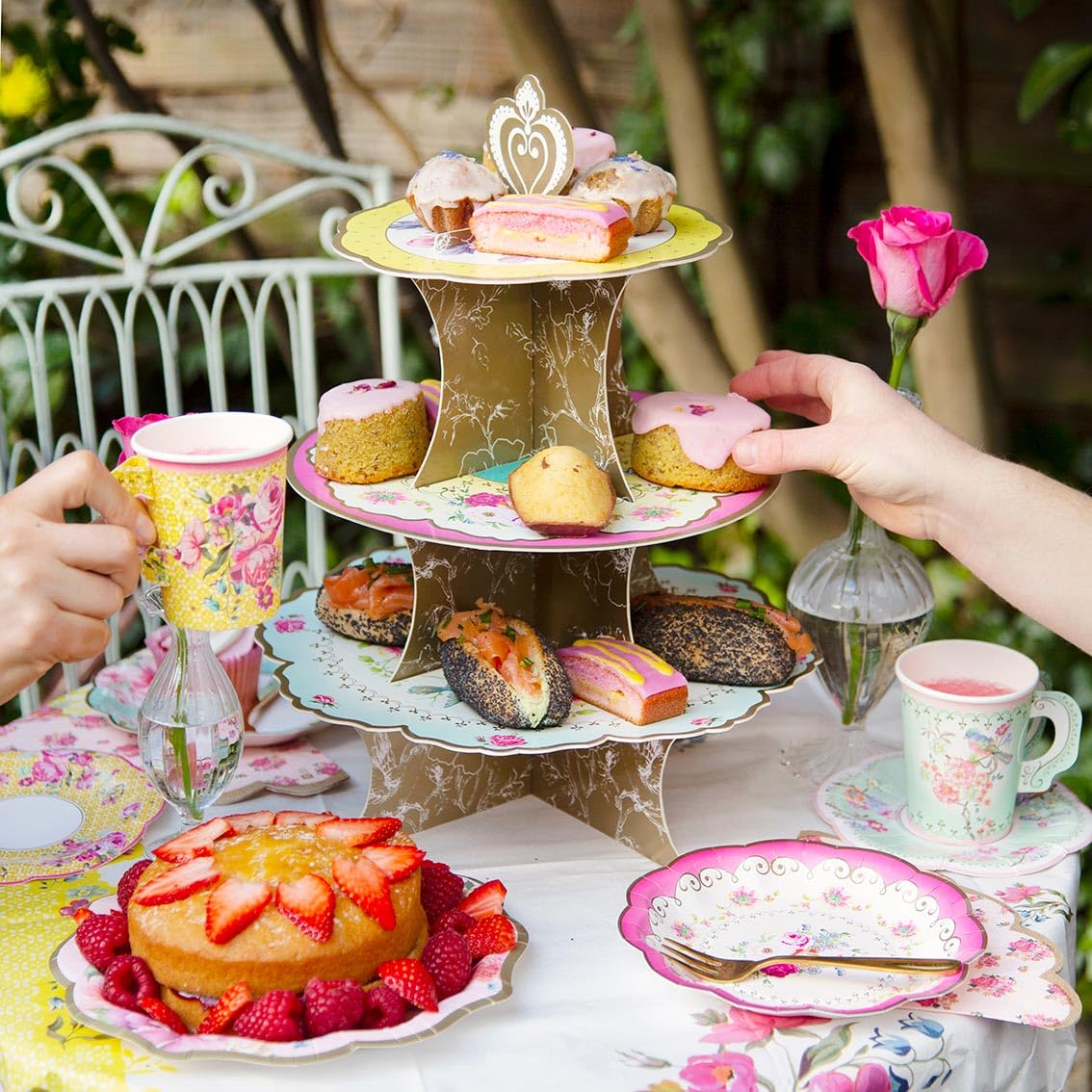 Talking Tables teal pink yellow blue plates create vintage charm
