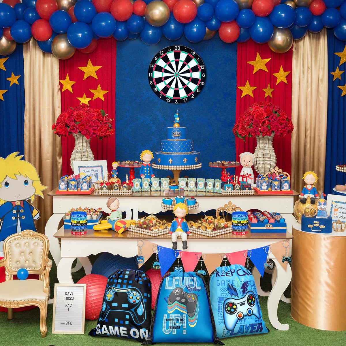 Talltalk multi-use video game party set for gifts and decor