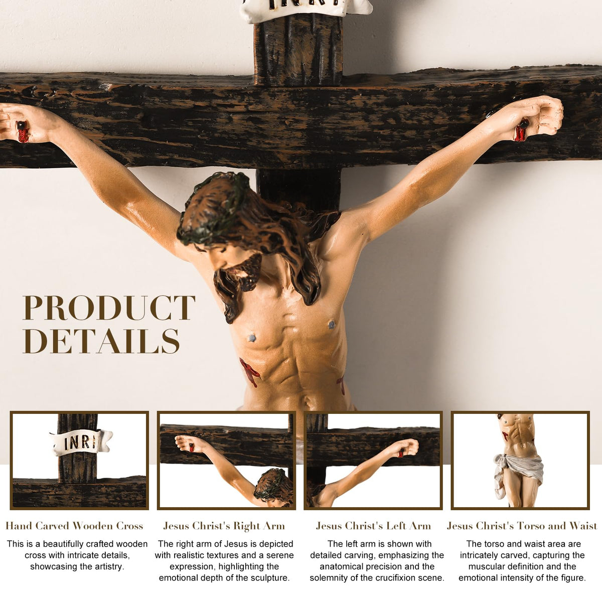 TALPGOD Catholic cross wall decor for home or chapel displays.