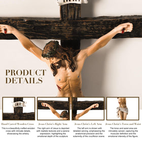 TALPGOD Catholic cross wall decor for home or chapel displays.