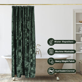 TAMGHO weighted bottom hem keeps the curtain in place during showers.