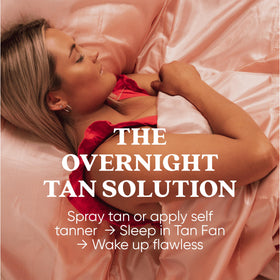 Tan Fan Self Tan Sleep Sack anti-absorbent weave reduces transfer to linens.