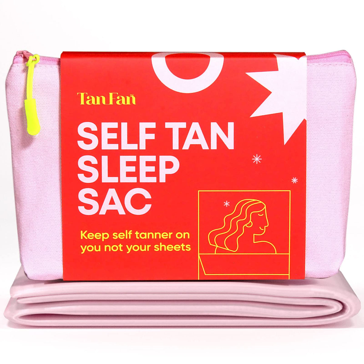 Tan Fan Self Tan Sleep Sack bed protector prevents tan transfer to sheets.