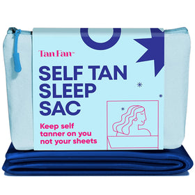 Tan Fan Self Tan Sleep Sack navy close-up showing breathable weave that helps keep sheets clean