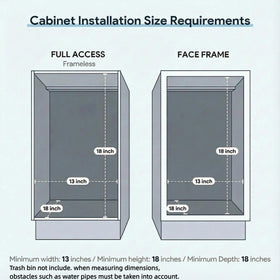 Tanamu hidden-design rack keeps trash out of sight while remaining easy to pull out.