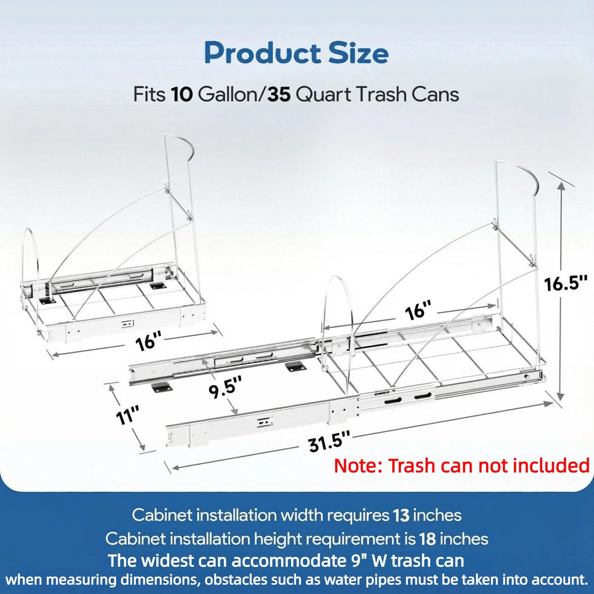 Tanamu cabinet bin rack shows quick four-screw installation with sturdy steel construction.